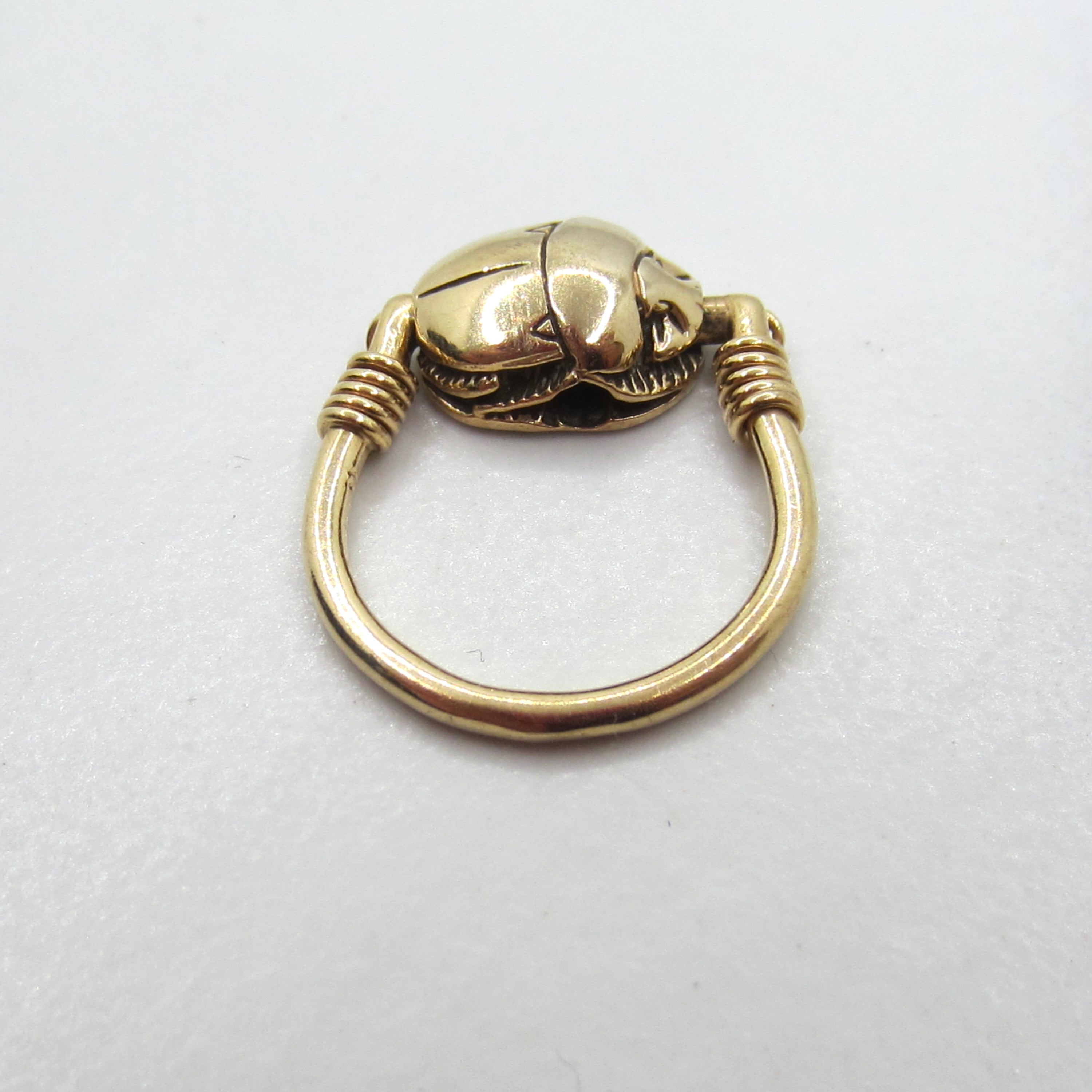 Vintage 14k Gold Egyptian Revival Scarab Spinner Flip Ring