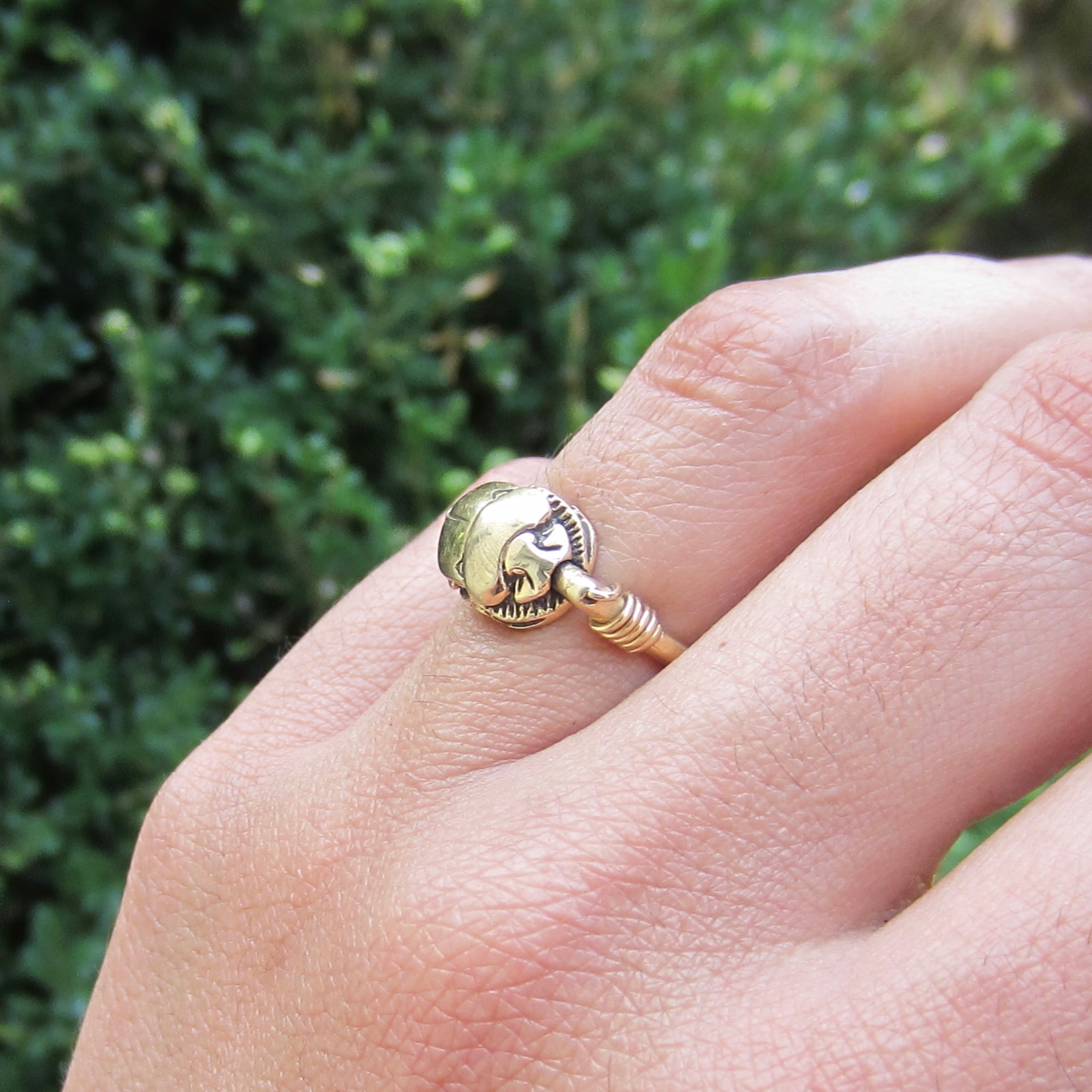 Vintage 14k Gold Egyptian Revival Scarab Spinner Flip Ring