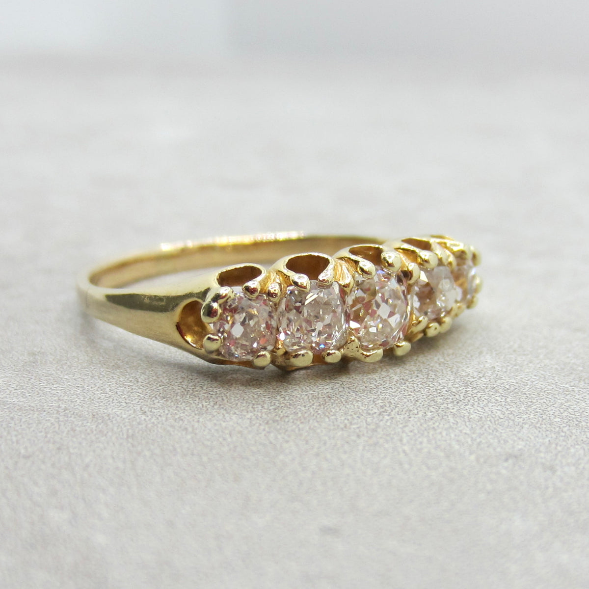 Antique Victorian 18k Gold 1.20ctw Old Mine Cut Diamond Ring