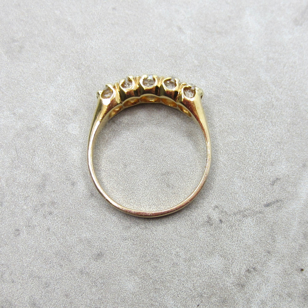 Antique Victorian 18k Gold 1.20ctw Old Mine Cut Diamond Ring