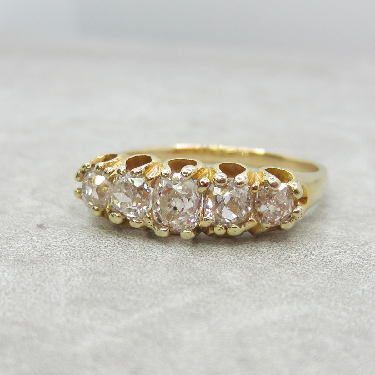 Antique Victorian 18k Gold 1.20ctw Old Mine Cut Diamond Ring