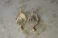 Antique Victorian 14k Gold Scenic Castle Hand Engraved Earrings