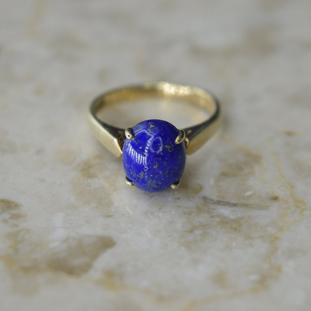Vintage Mid Century 14k Gold Lapis Lazuli Ring