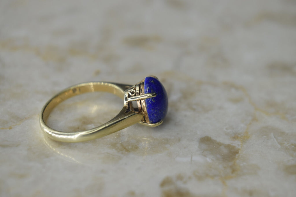 Vintage Mid Century 14k Gold Lapis Lazuli Ring