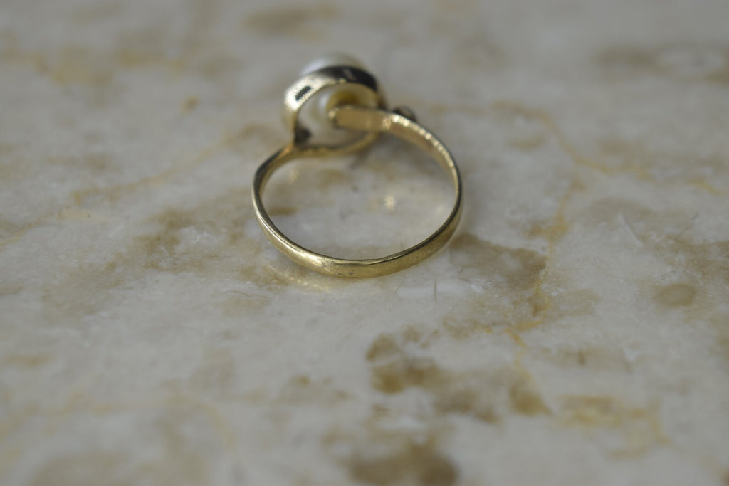 Vintage 14k Cultured Pearl Ring c.1970s