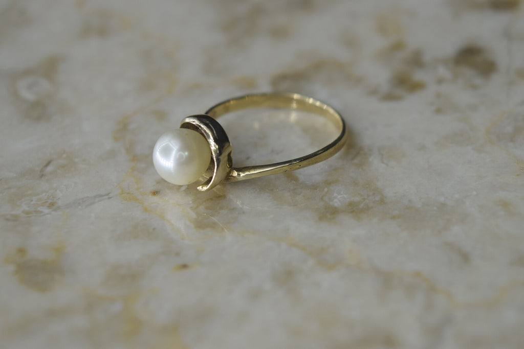 Vintage 14k Cultured Pearl Ring c.1970s