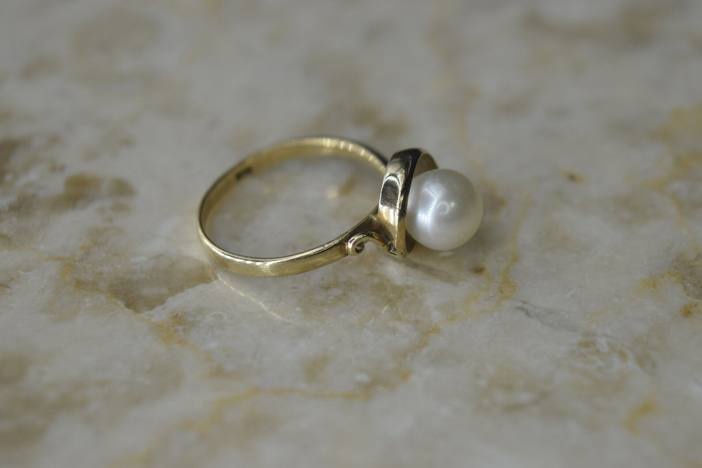 Vintage 14k Cultured Pearl Ring c.1970s