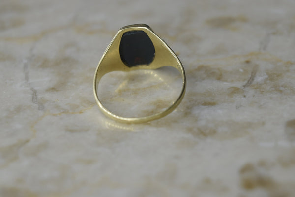 Antique Victorian 14k Gold Bloodstone Ring c.1890s