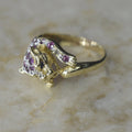 Vintage 14k Gold Ruby and Sapphire Leopard Ring c.1990s