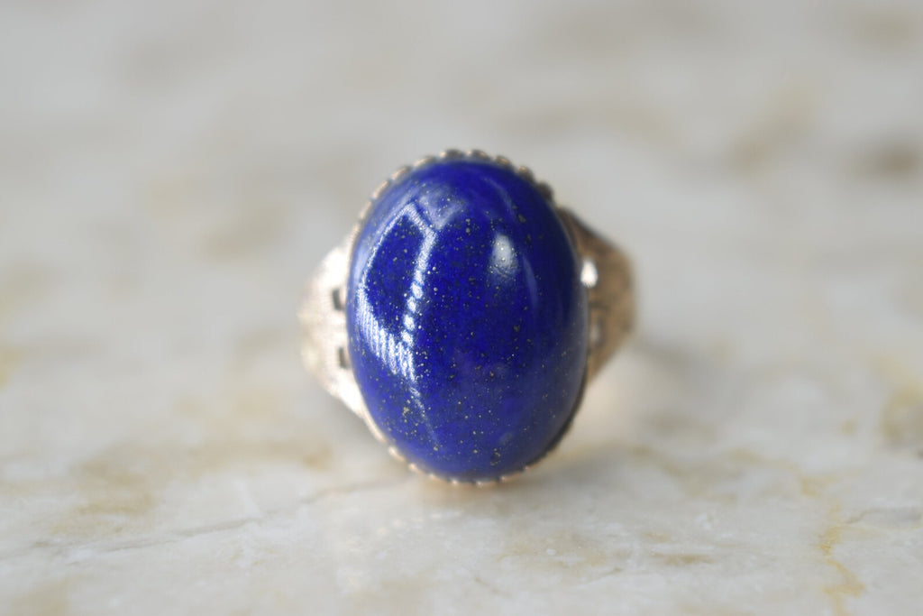 Antique Victorian 14k Gold Lapis Lazuli Ring