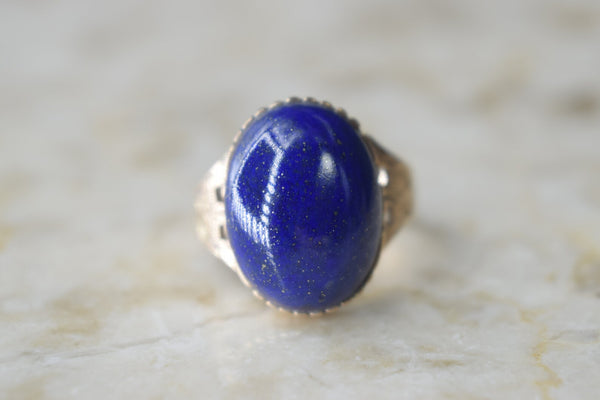 Antique Victorian 14k Gold Lapis Lazuli Ring