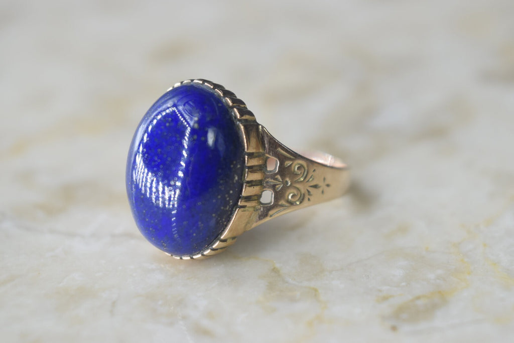 Antique Victorian 14k Gold Lapis Lazuli Ring
