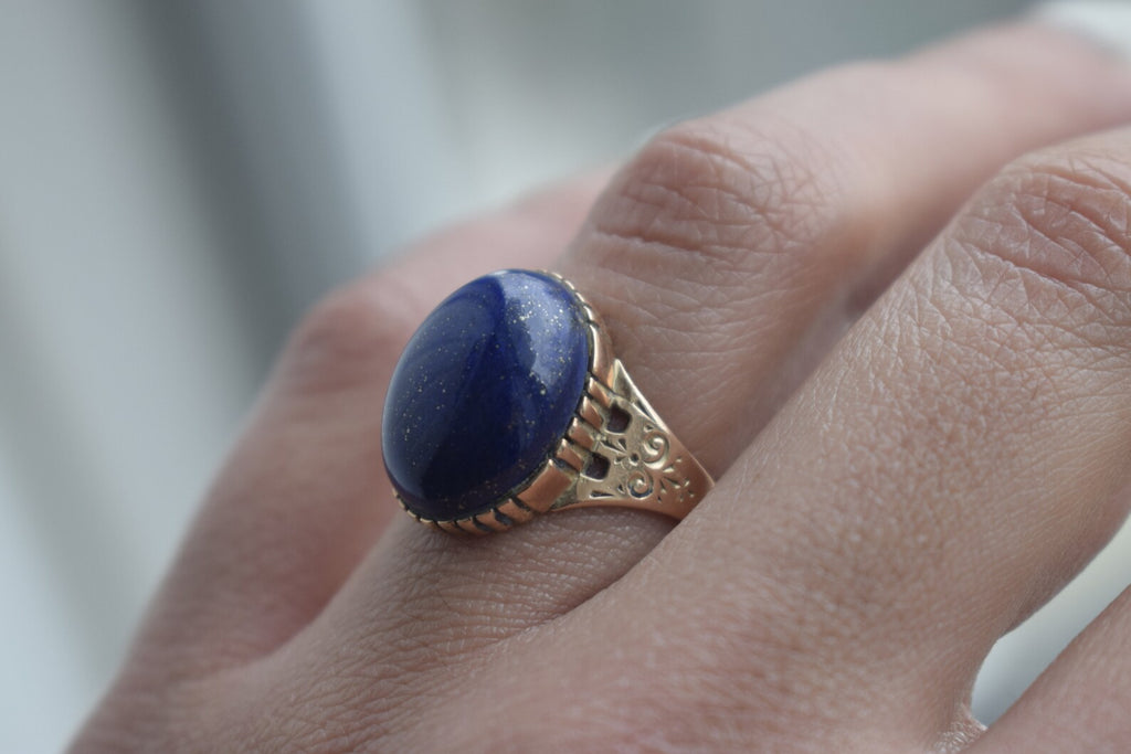 Antique Victorian 14k Gold Lapis Lazuli Ring