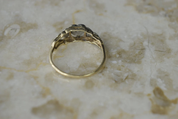 Vintage 14k Gold Heart Ring with .15 ct Diamond c.1950s