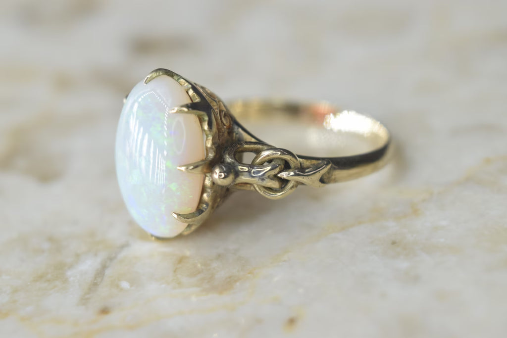 Antique Victorian 14k Gold Opal Ring c.1880s