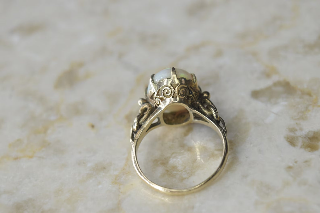 Antique Victorian 14k Gold Opal Ring c.1880s