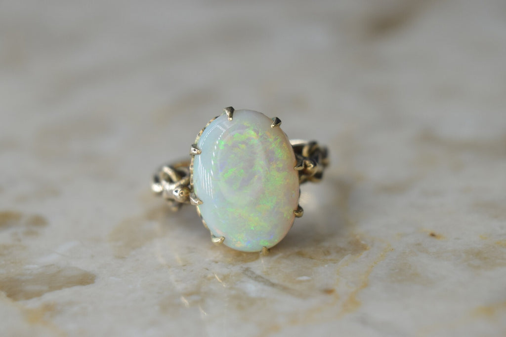 Antique Victorian 14k Gold Opal Ring c.1880s