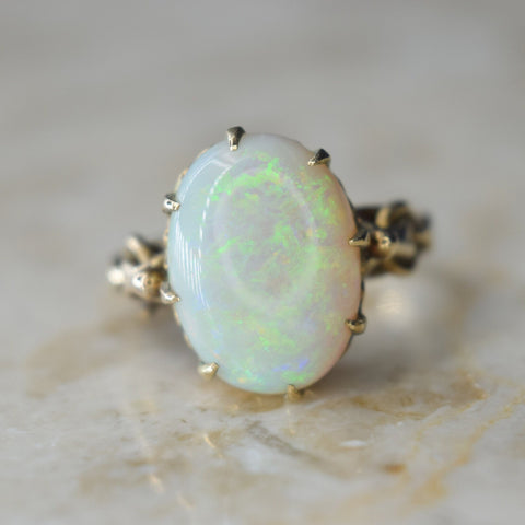 Antique Victorian 14k Gold Opal Ring c.1880s