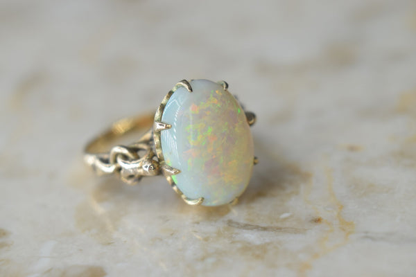 Antique Victorian 14k Gold Opal Ring c.1880s