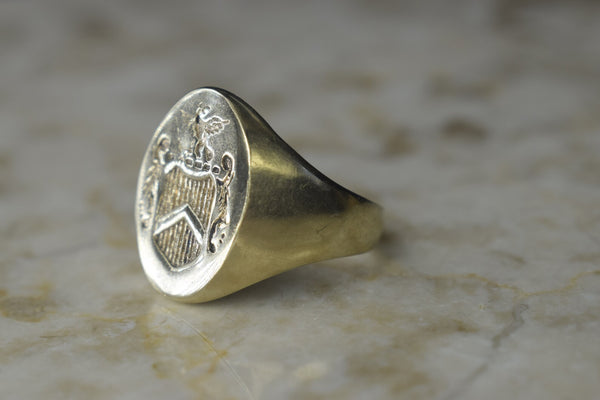 Vintage 14k Gold Signet Ring with Seal