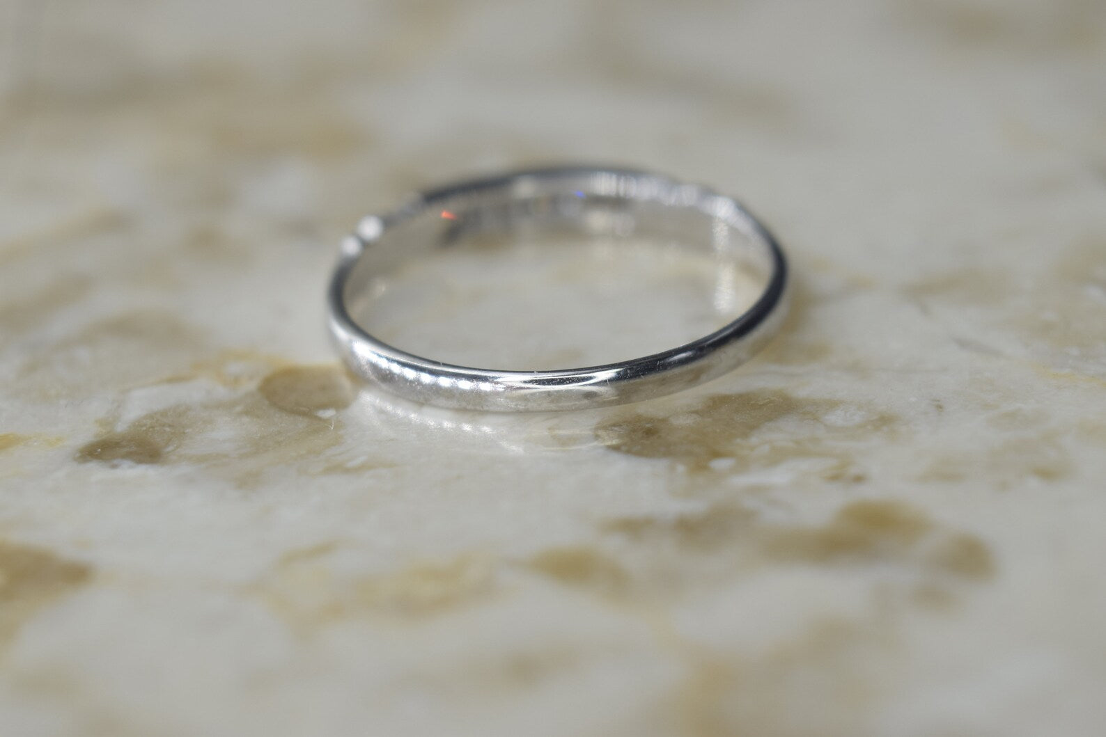 Antique Art Deco 14k White Gold Diamond Band c.1920s