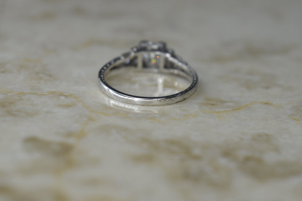 Antique Platinum .88ctw Old European Cut Diamond c.1920s