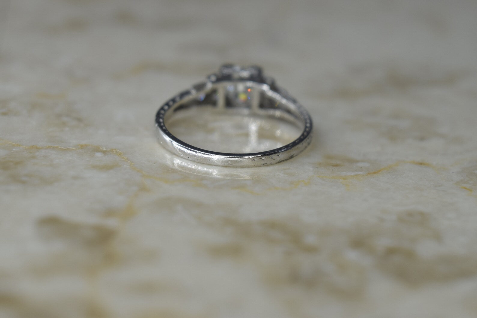 Antique Platinum .88ctw Old European Cut Diamond c.1920s