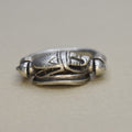 Vintage Sterling Silver Egyptian Revival Scarab Flip Spinner Ring c.1970s