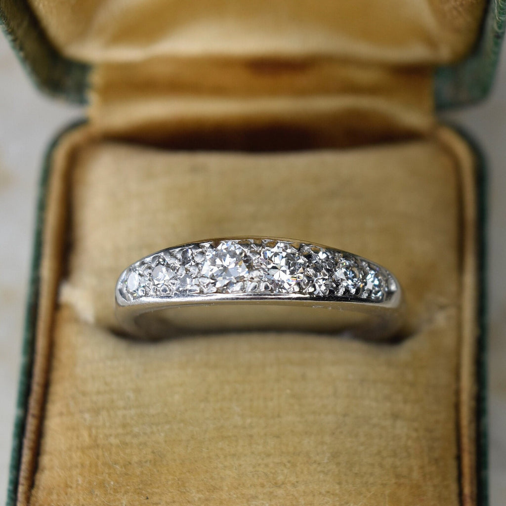Vintage Palladium .72ctw Diamond Band c.1940s