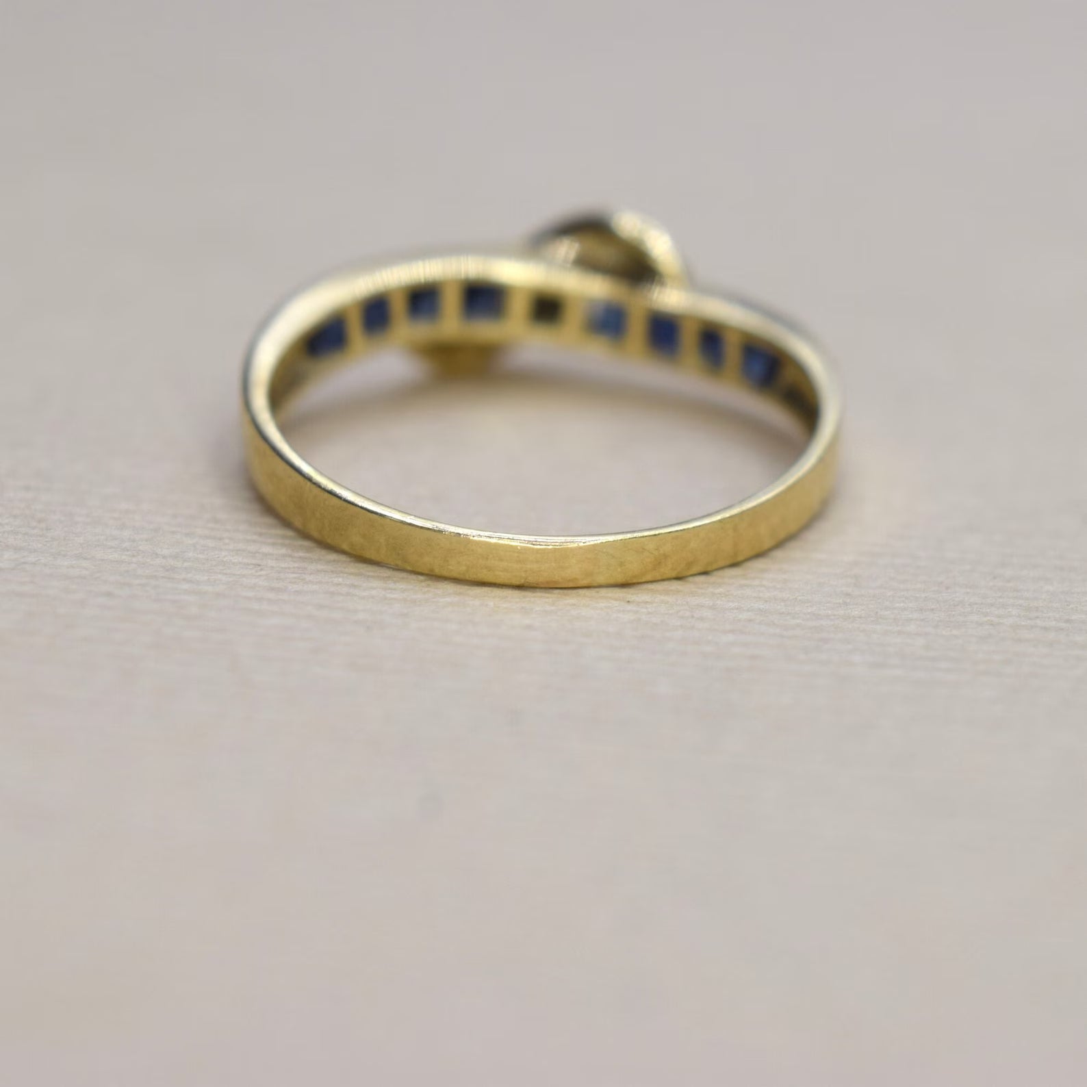 Vintage 14k Gold Sapphire and Diamond Band