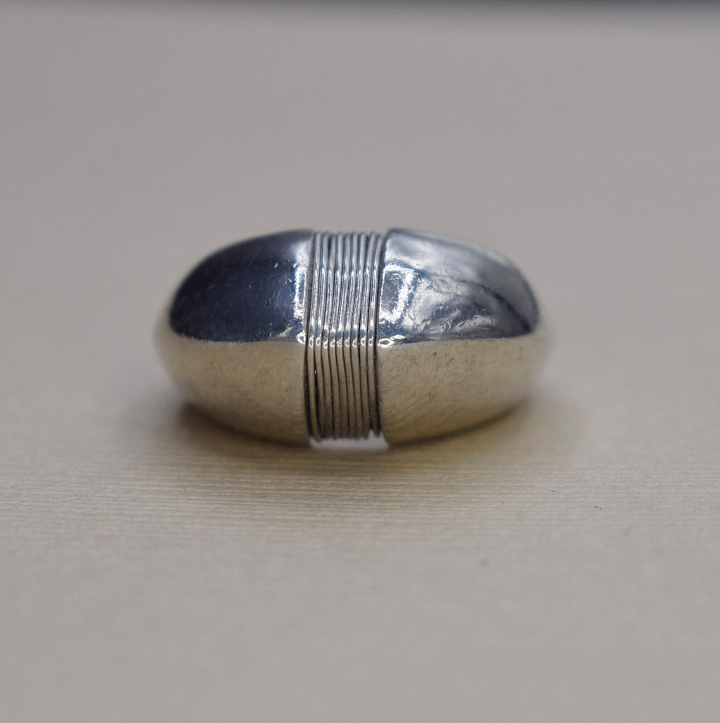 Vintage Sterling Silver Domed Wirework Ring c.1980s