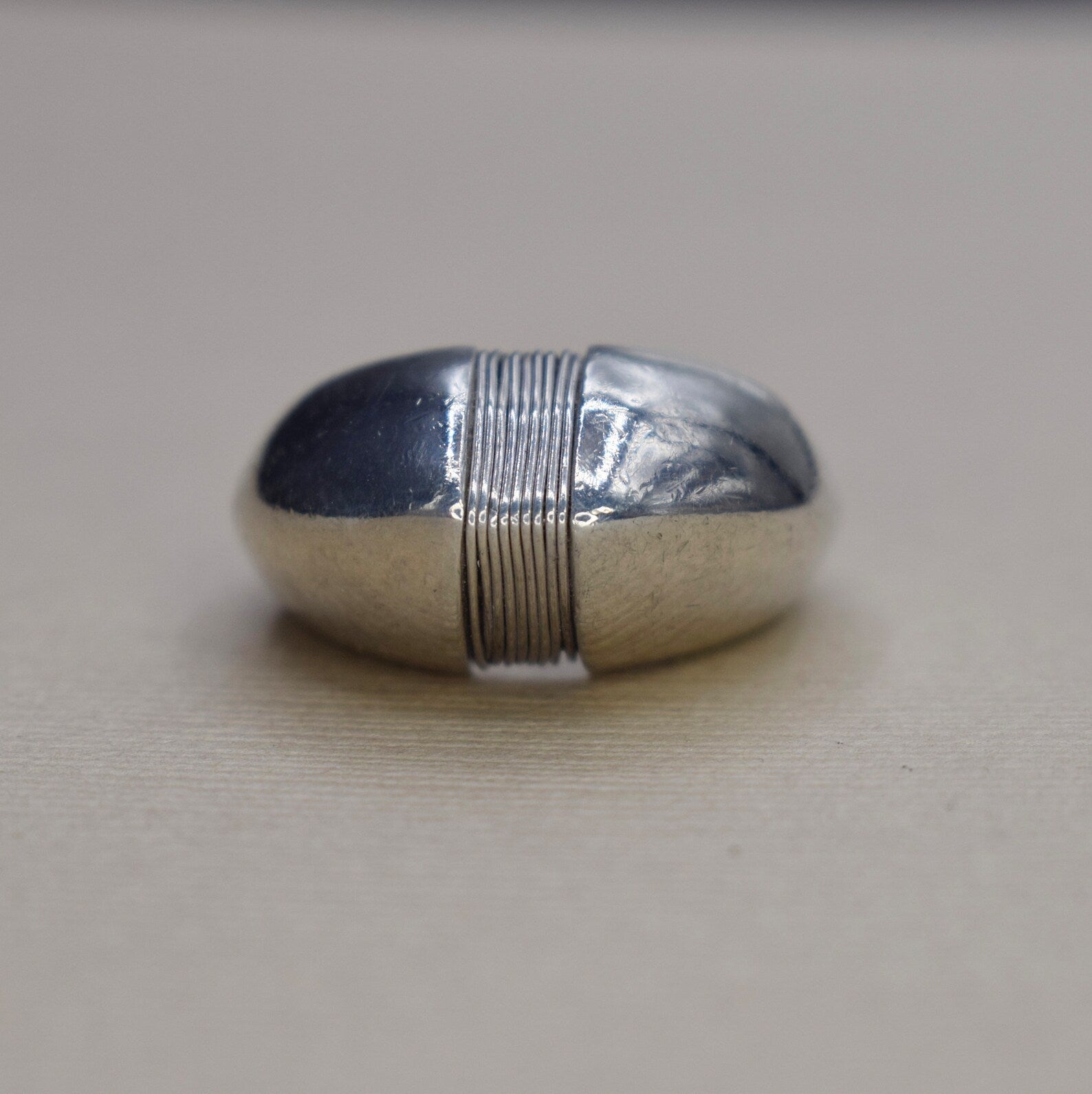 Vintage Sterling Silver Domed Wirework Ring c.1980s