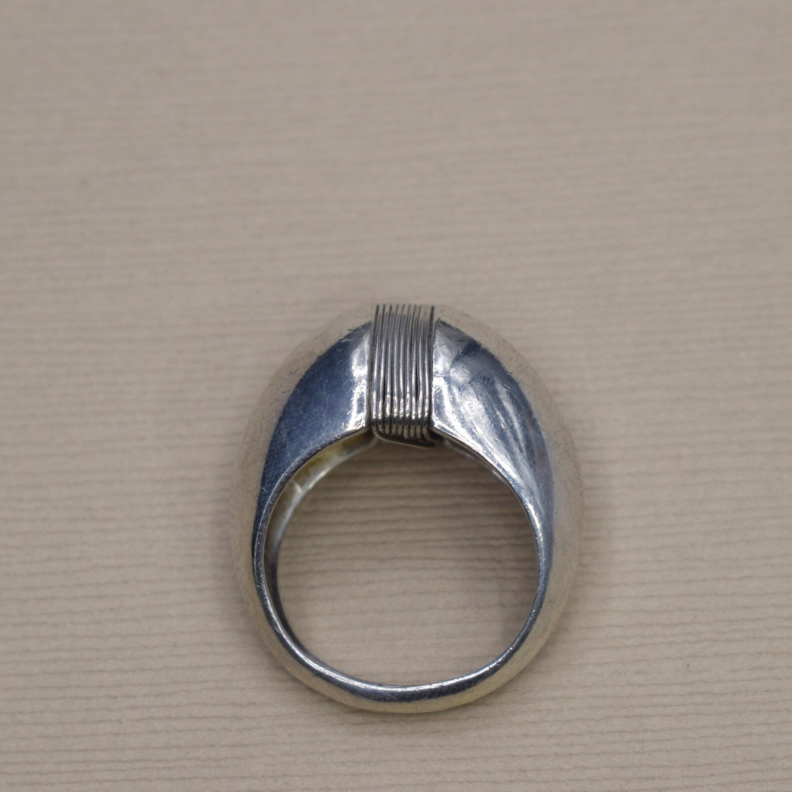 Vintage Sterling Silver Domed Wirework Ring c.1980s