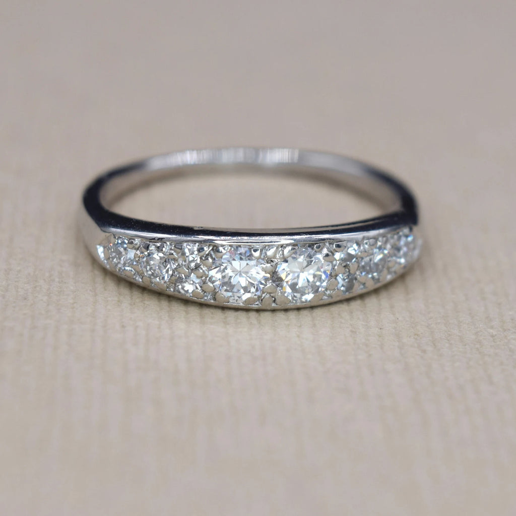 Vintage Palladium .72ctw Diamond Band c.1940s