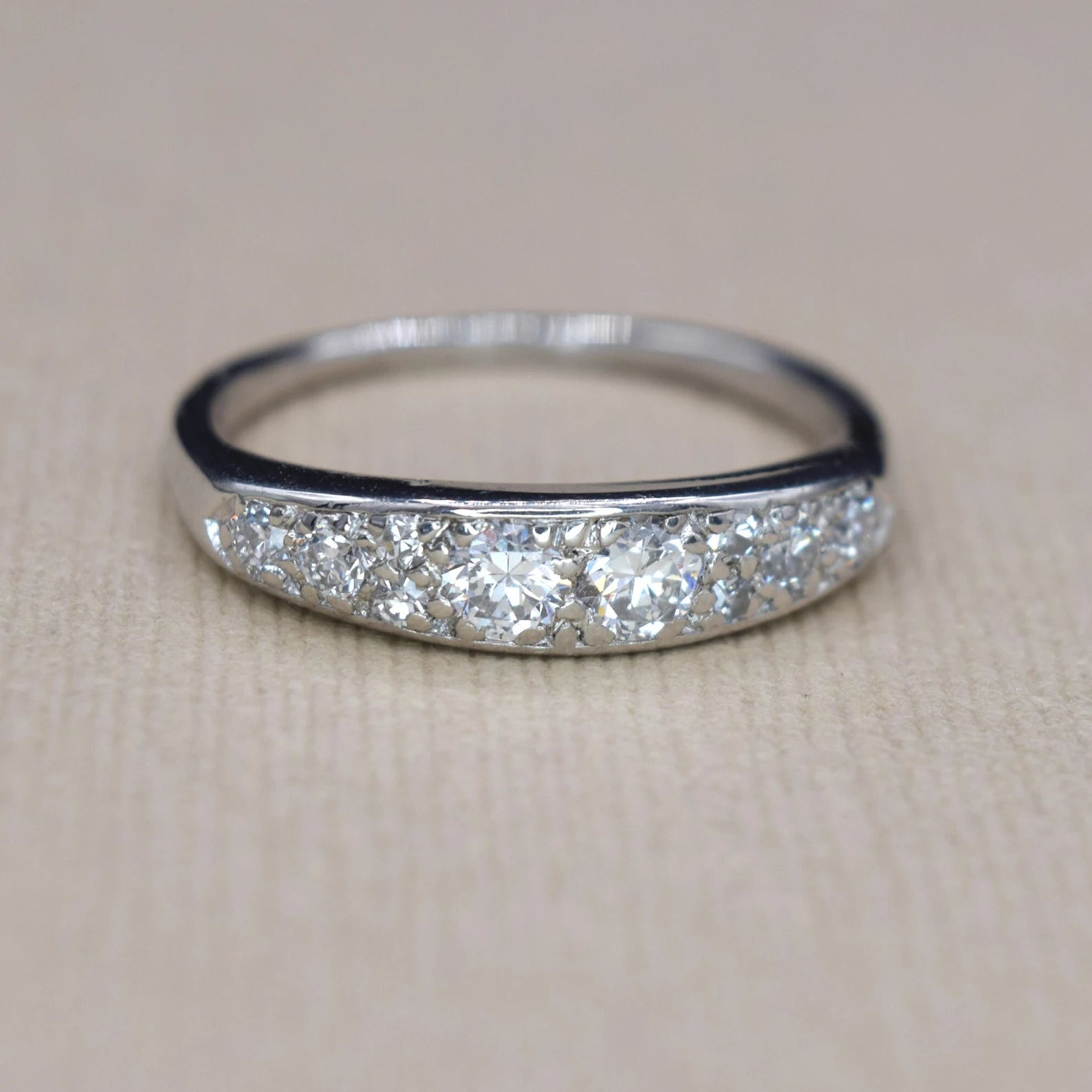 Vintage Palladium .72ctw Diamond Band c.1940s