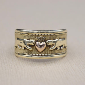 Vintage 14k Gold Panther Love Ring c.1990s