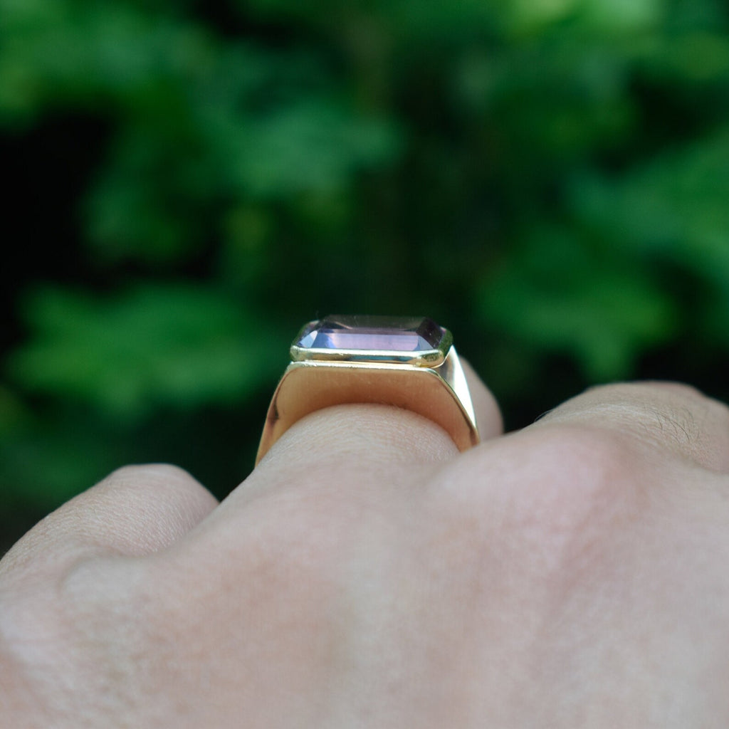 Vintage Modernist 14k Gold and Amethyst Ring c.1960s