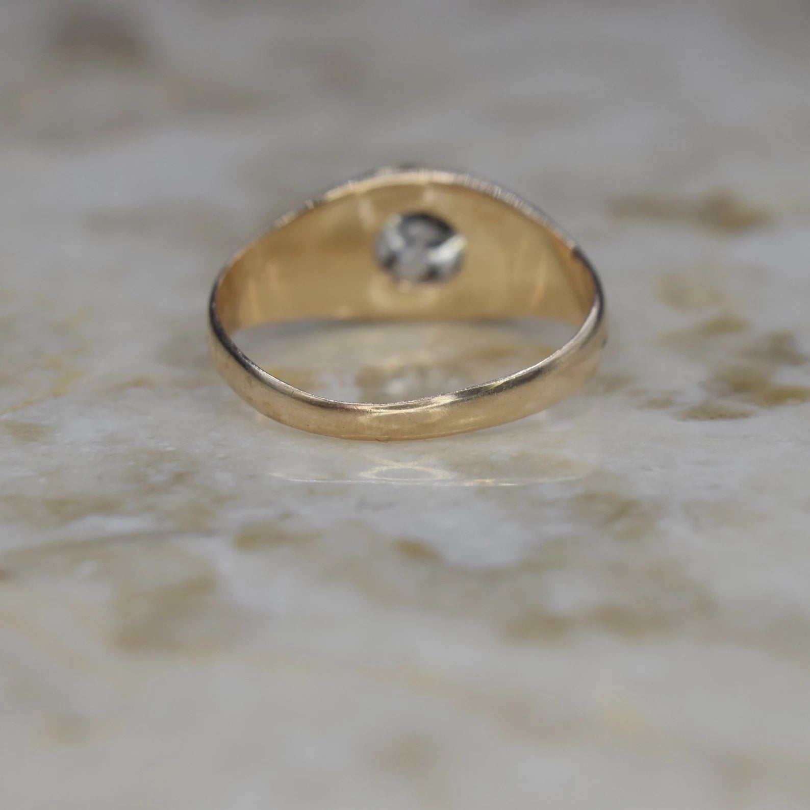 Antique Victorian 14k Gold .50ct Old Mine Cut Diamond c.1880s