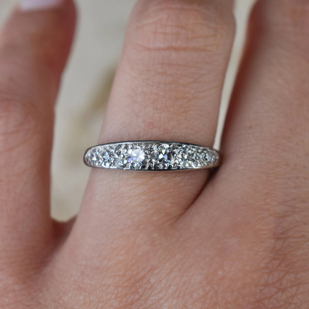 Vintage Palladium .72ctw Diamond Band c.1940s