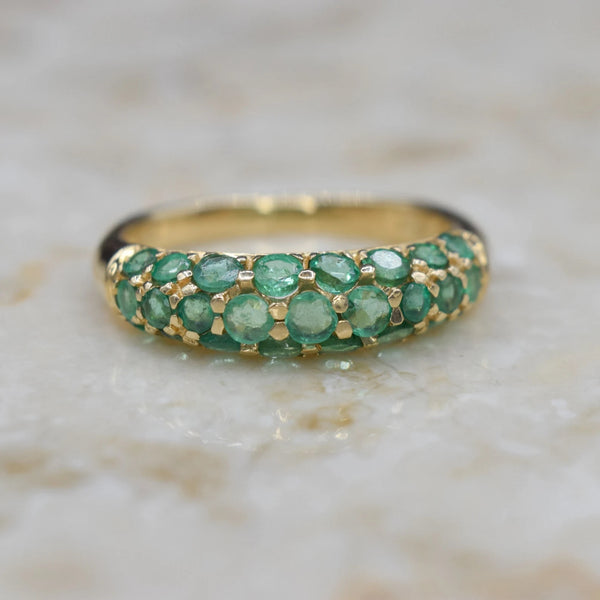 Vintage 14k Gold Emerald Band c.1990s