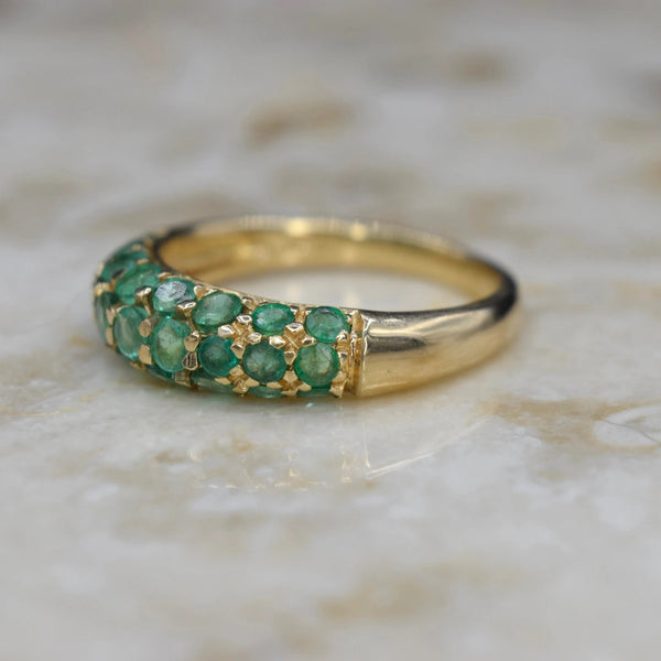 Vintage 14k Gold Emerald Band c.1990s