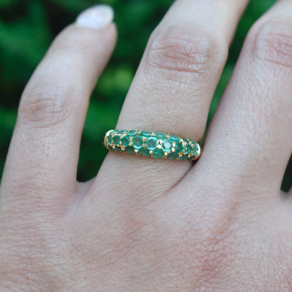 Vintage 14k Gold Emerald Band c.1990s