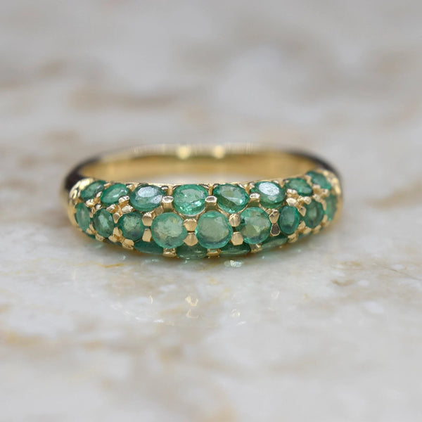 Vintage 14k Gold Emerald Band c.1990s