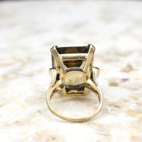 Vintage 30.69 ct Smoky Quartz Cocktail Ring c.1970s