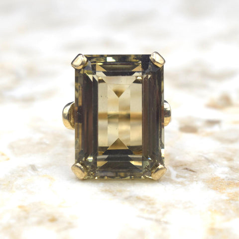 Vintage 30.69 ct Smoky Quartz Cocktail Ring c.1970s