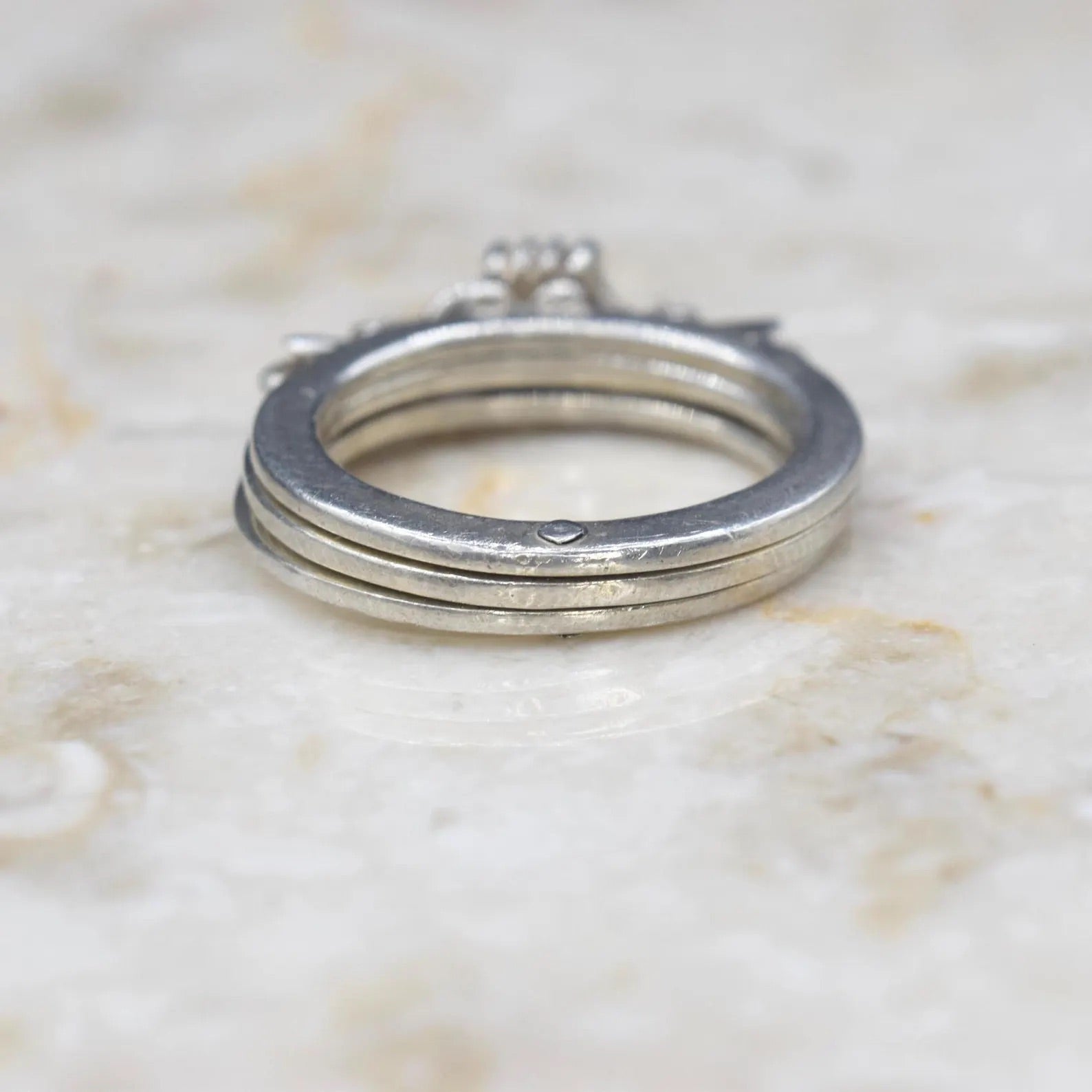 Vintage Mexican Taxco Sterling Silver Fede Gimmel Ring