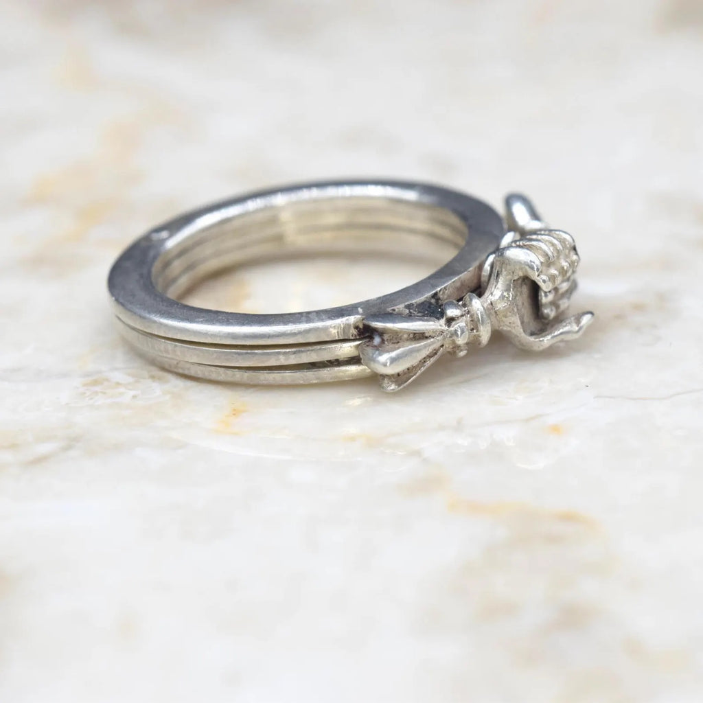 Vintage Mexican Taxco Sterling Silver Fede Gimmel Ring