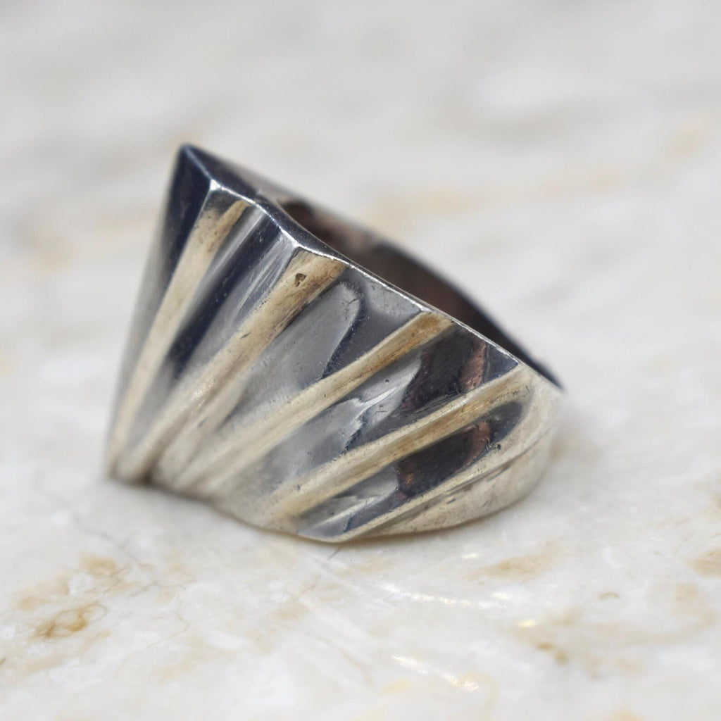 Vintage Art Deco Sterling Silver Geometric Ring c.1930s