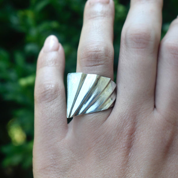 Vintage Art Deco Sterling Silver Geometric Ring c.1930s