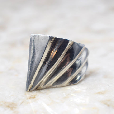 Vintage Art Deco Sterling Silver Geometric Ring c.1930s